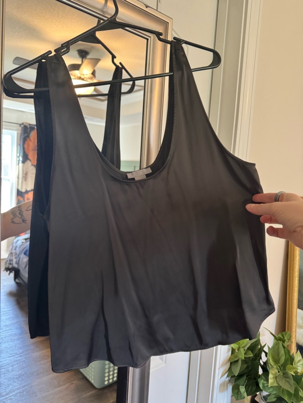 H&M Black Satin Tank Top